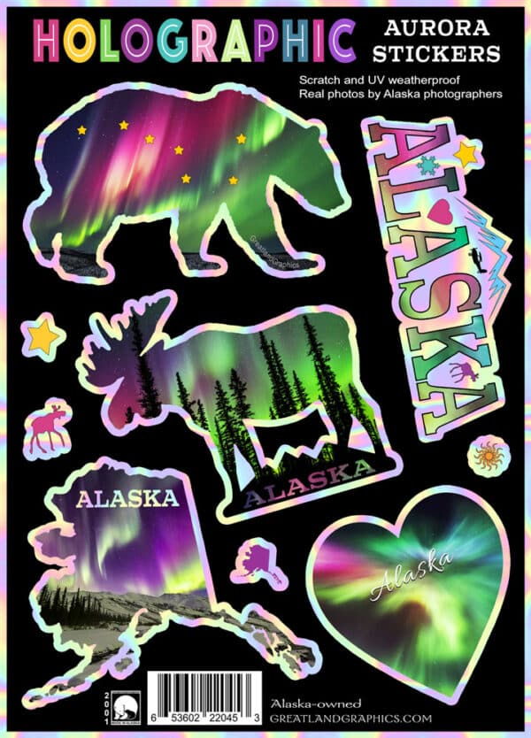Holographic Aurora Sticker Sheet - Greatland Graphics